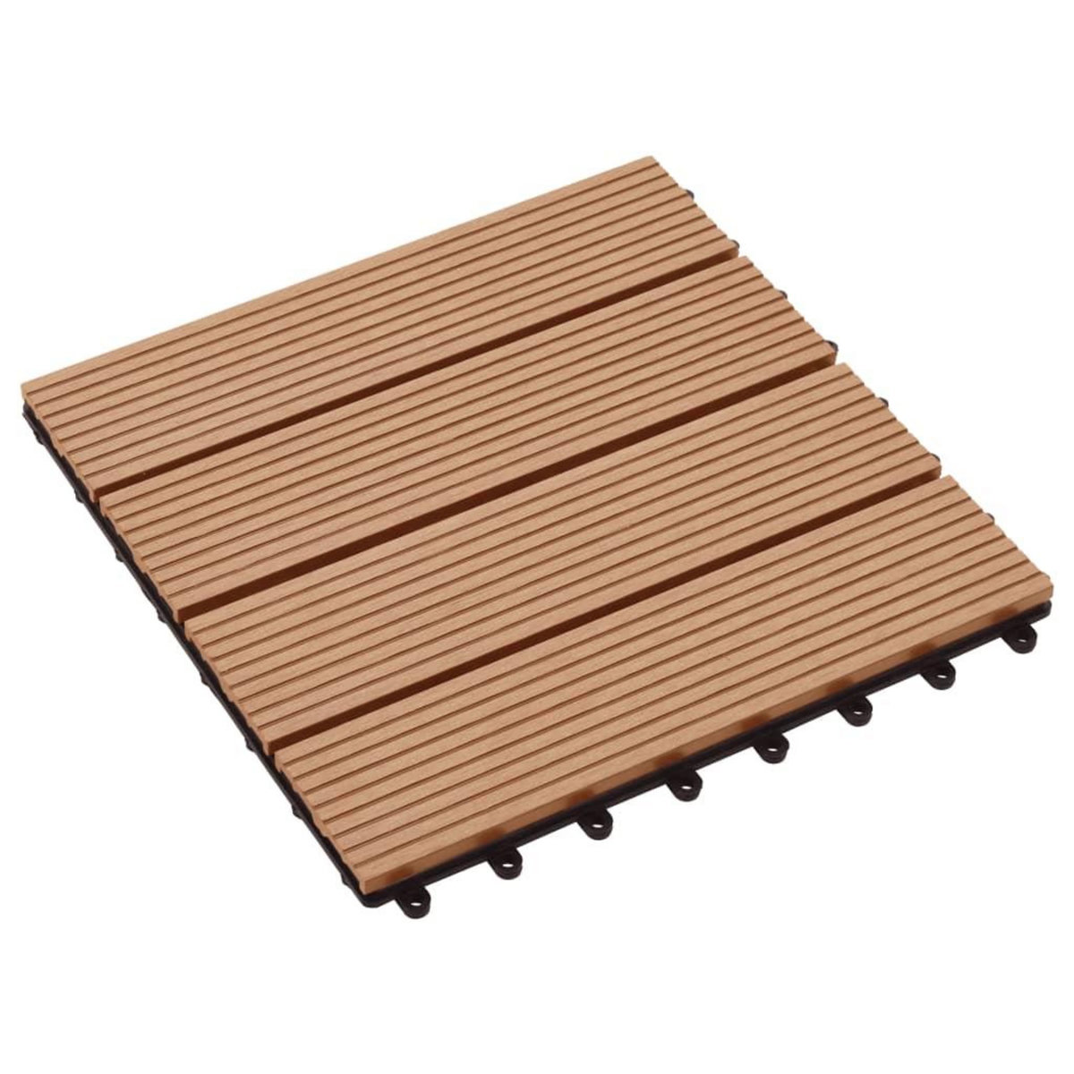 VIDAXL Carreau de terrasse 11 pcs WPC 30 x 30 cm 1 m^2 Couleur Teck