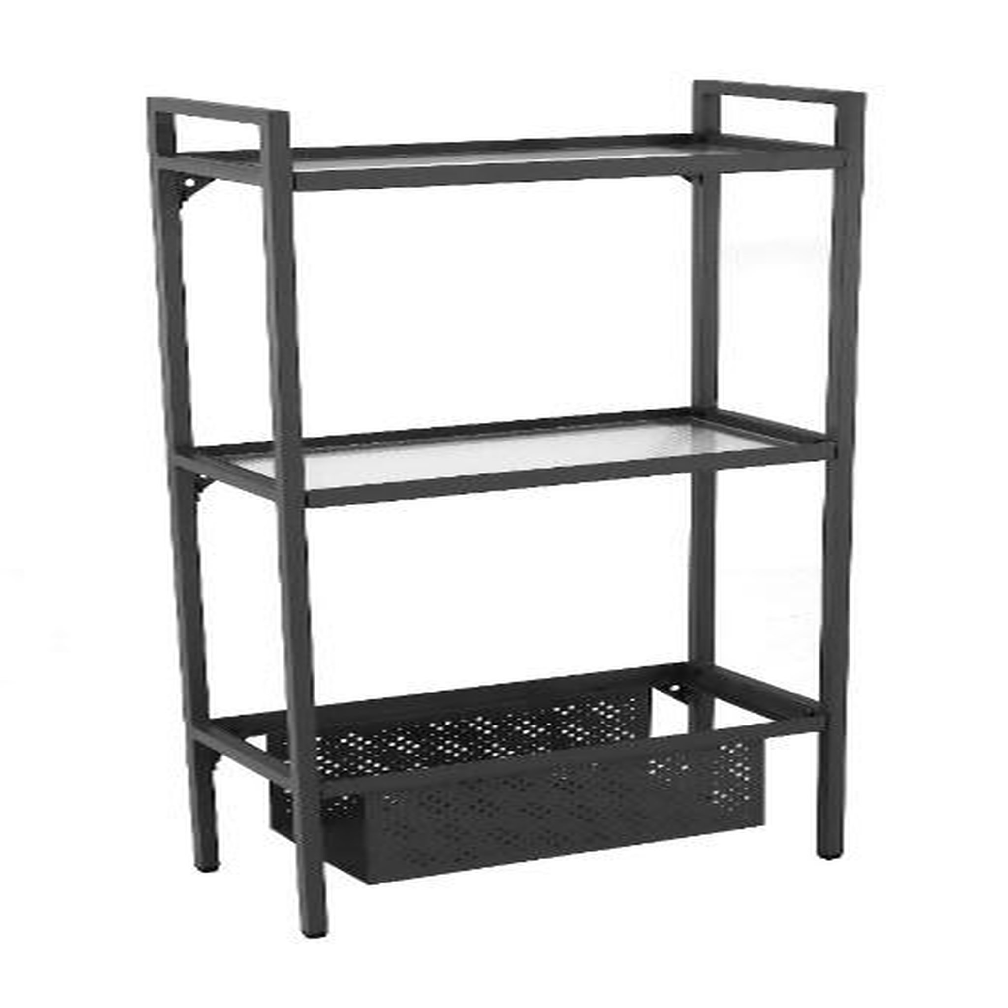 Proloisirs Etagère Balcon en acier à 2 niveaux - 118 x 24 x 53 cm - graphite