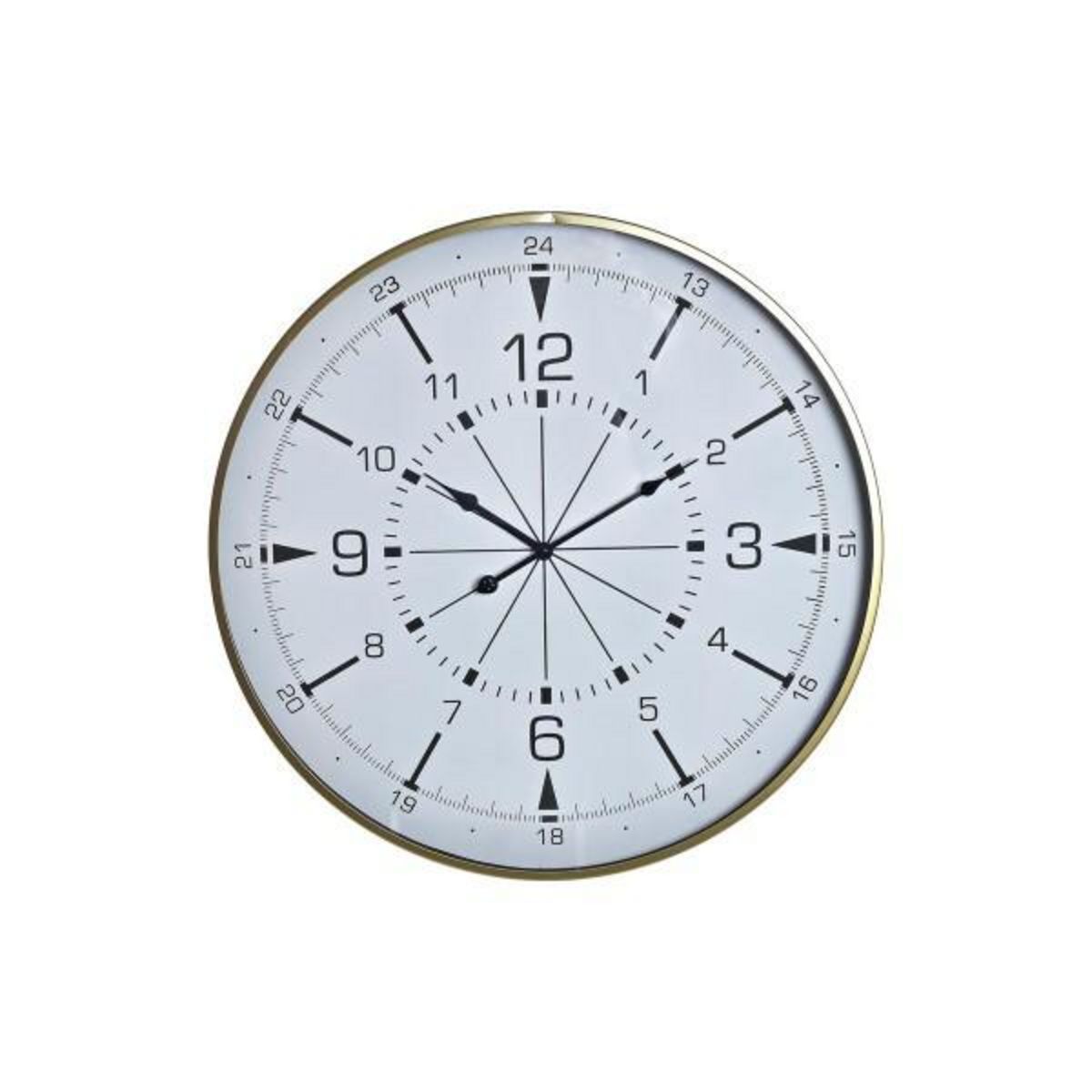 AAAAA Horloge Murale DKD Home Decor Verre Doré Métal Blanc Boussole (60 x 3 x 60 cm)