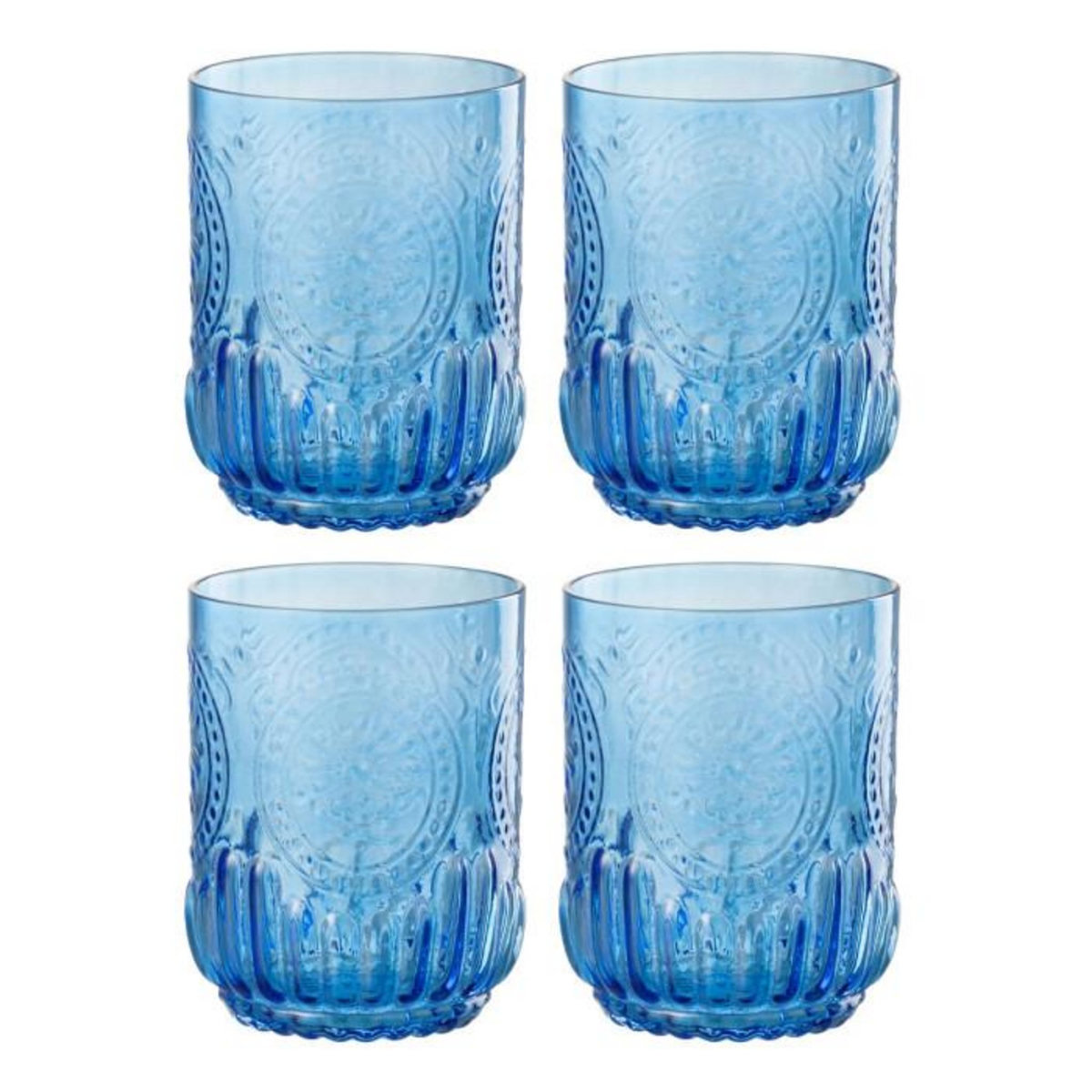 Paris Prix Lot de 4 Verres Design  Maya  32cl Bleu