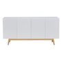 Voir la diapositive 4 : Bahut scandinave SNOW blanc, 4 portes 2 tiroirs L160cm