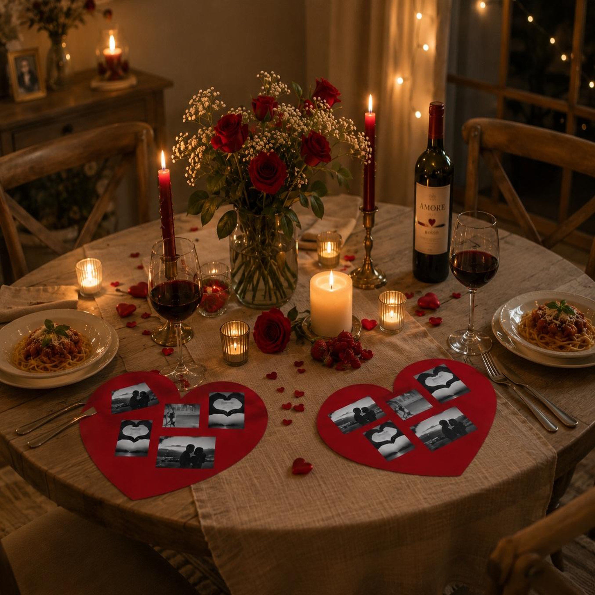 Voir la diapositive 3 : Eden Set de table photos coeur design et moderne