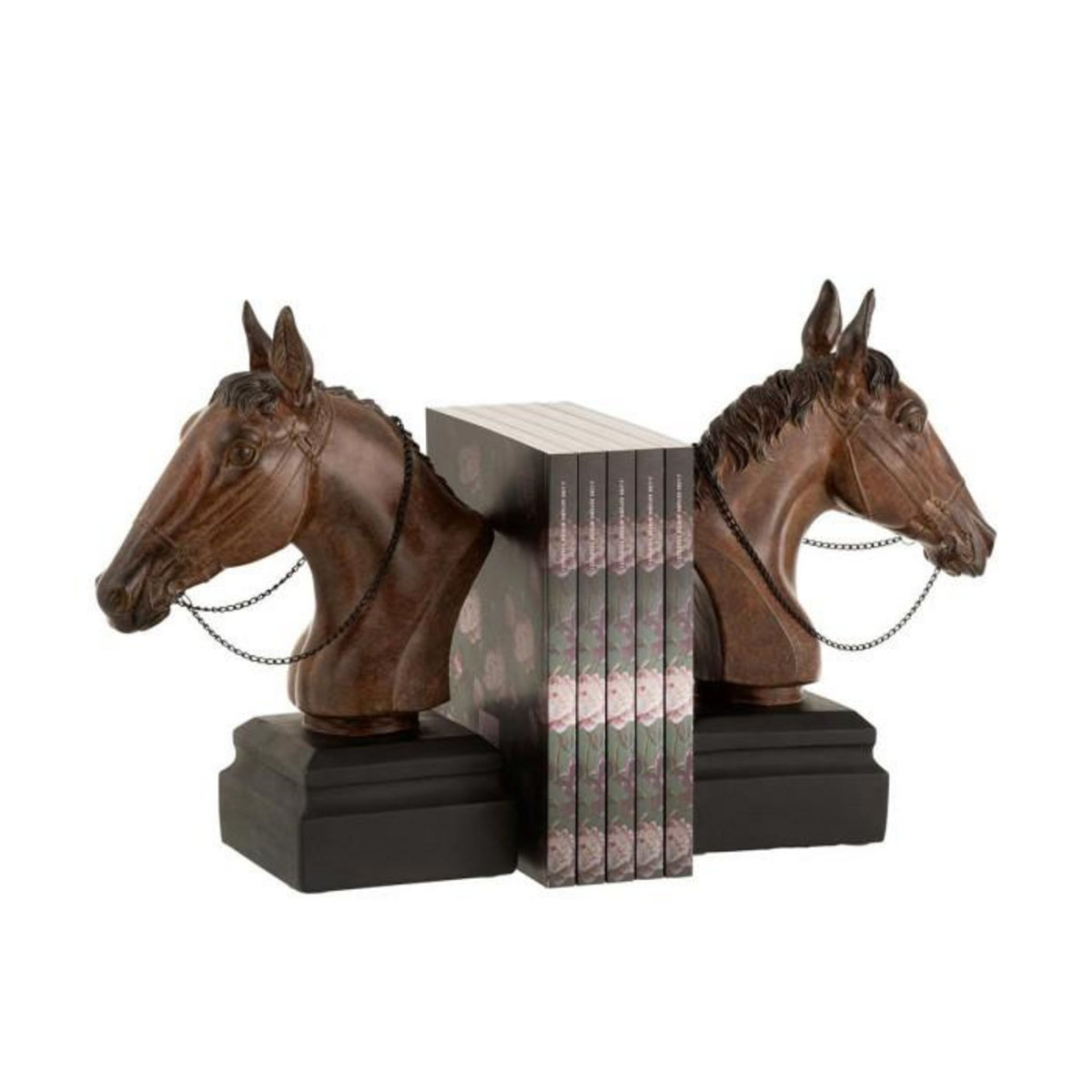 Paris Prix Lot de 2 Serre-Livres Design  Cheval  29cm Marron