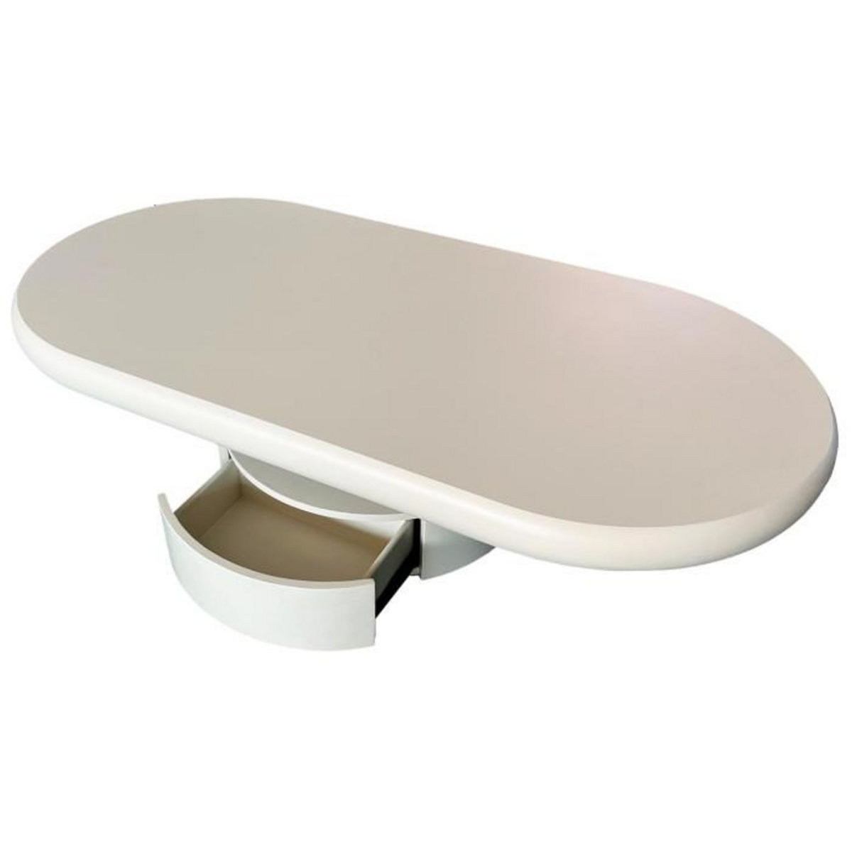 Paris Prix Table Basse Ovale Avec Tiroirs  Donna  120cm Crème