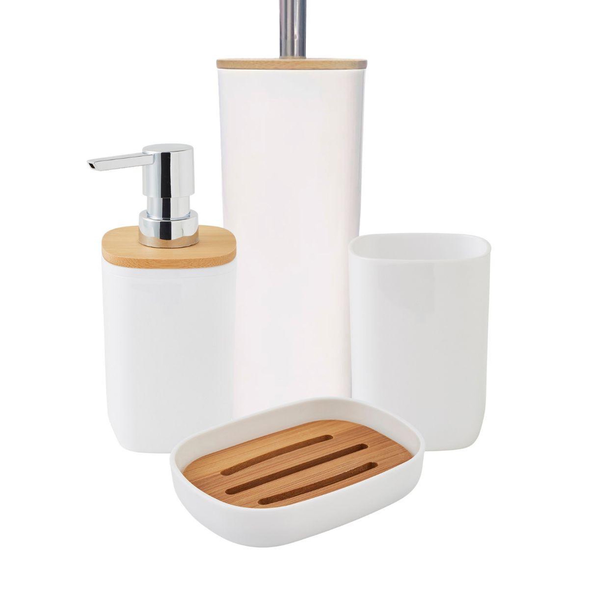 GUY LEVASSEUR Set salle de bain 4 pièces uni en bambou