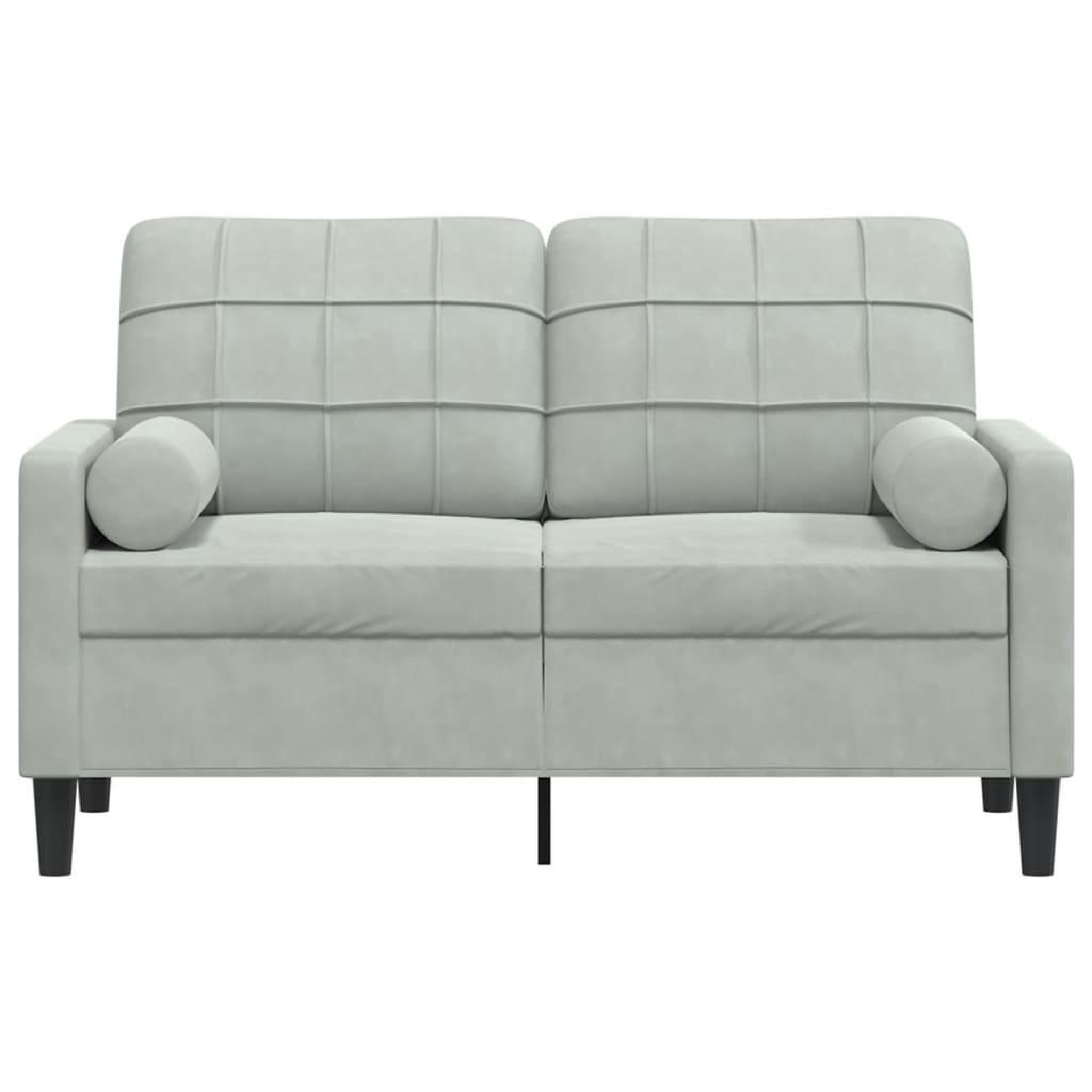 Voir la diapositive 3 : VIDAXL Canape 2 places avec oreillers gris clair 120 cm velours