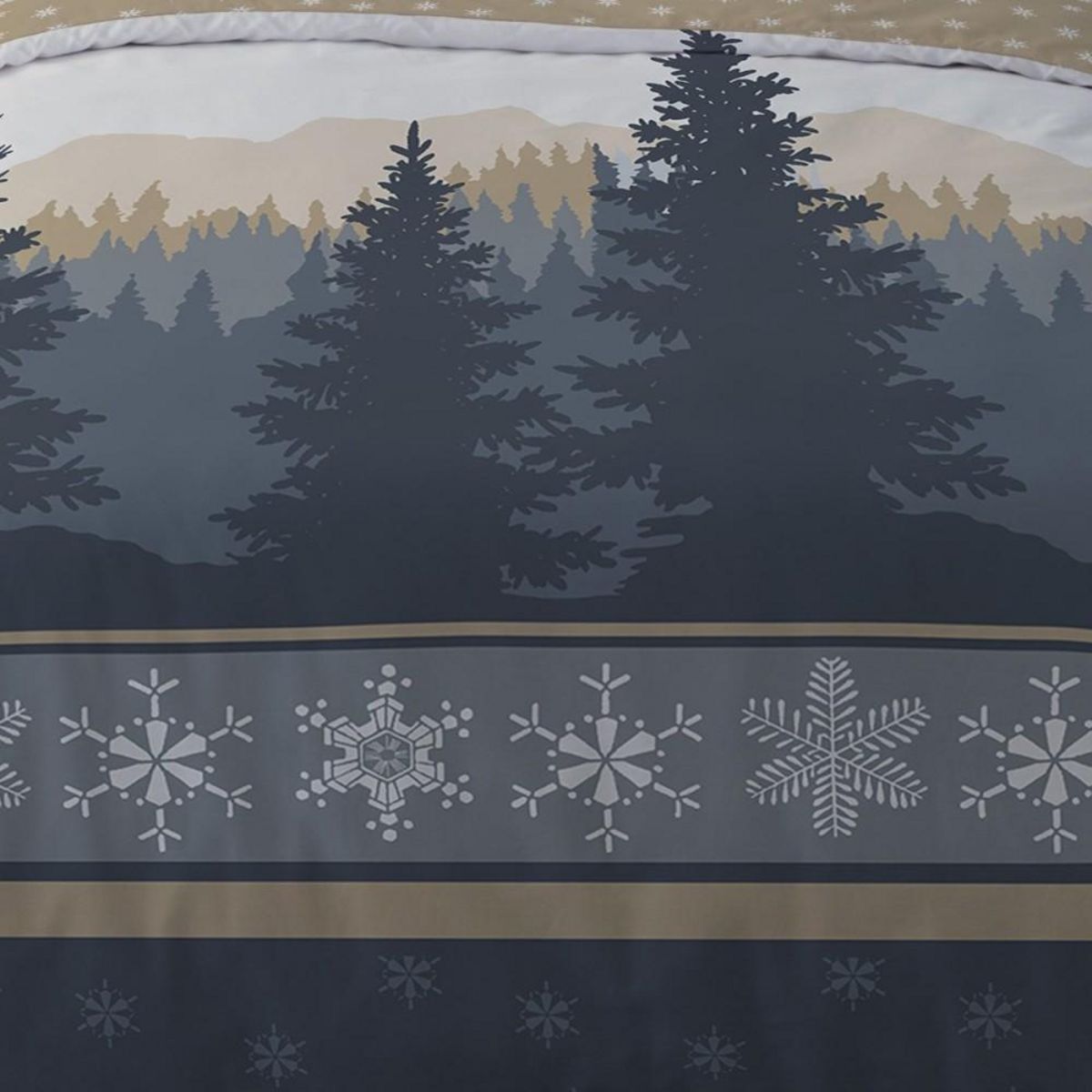 Dourev Housse de couette Flanelle 140x200 CHIMAY + 1 taie