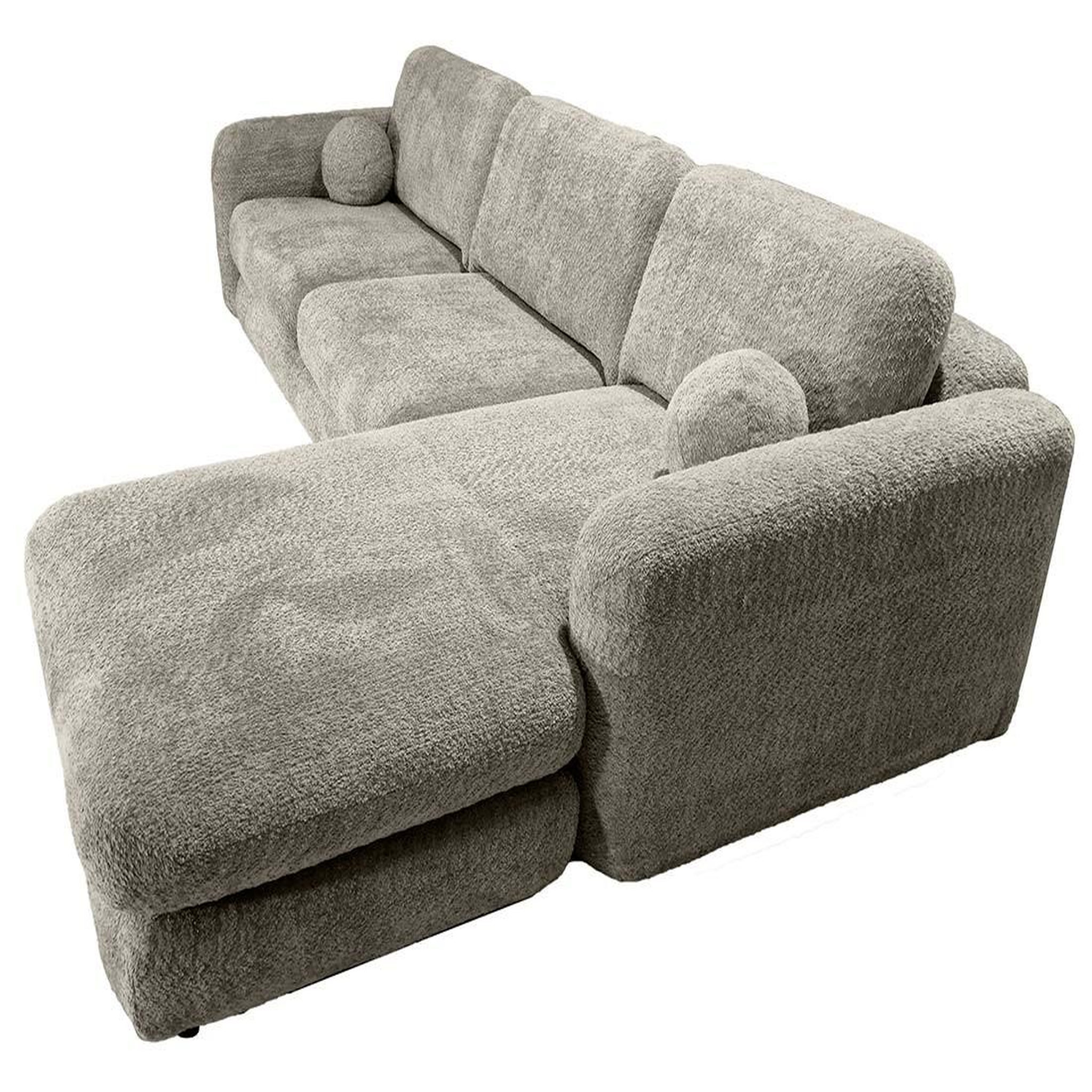 Voir la diapositive 5 : BEST MOBILIER Rachel - canapé d'angle droit 4 places en tissu bouclette