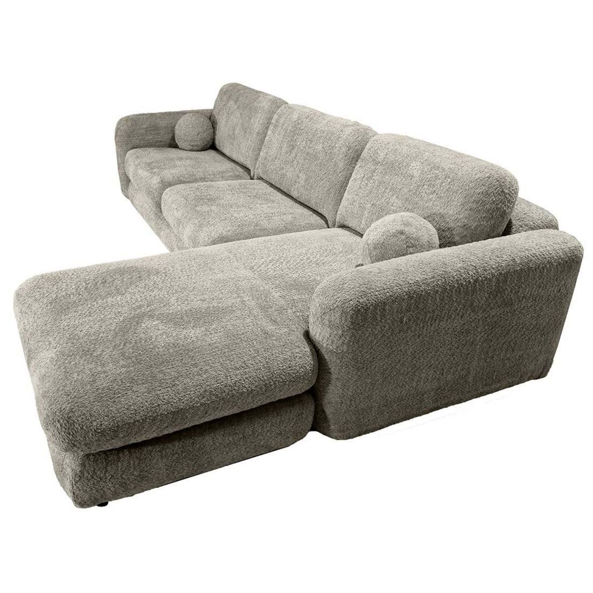 LISA DESIGN Rachel - canapé d'angle droit 4 places en tissu bouclette