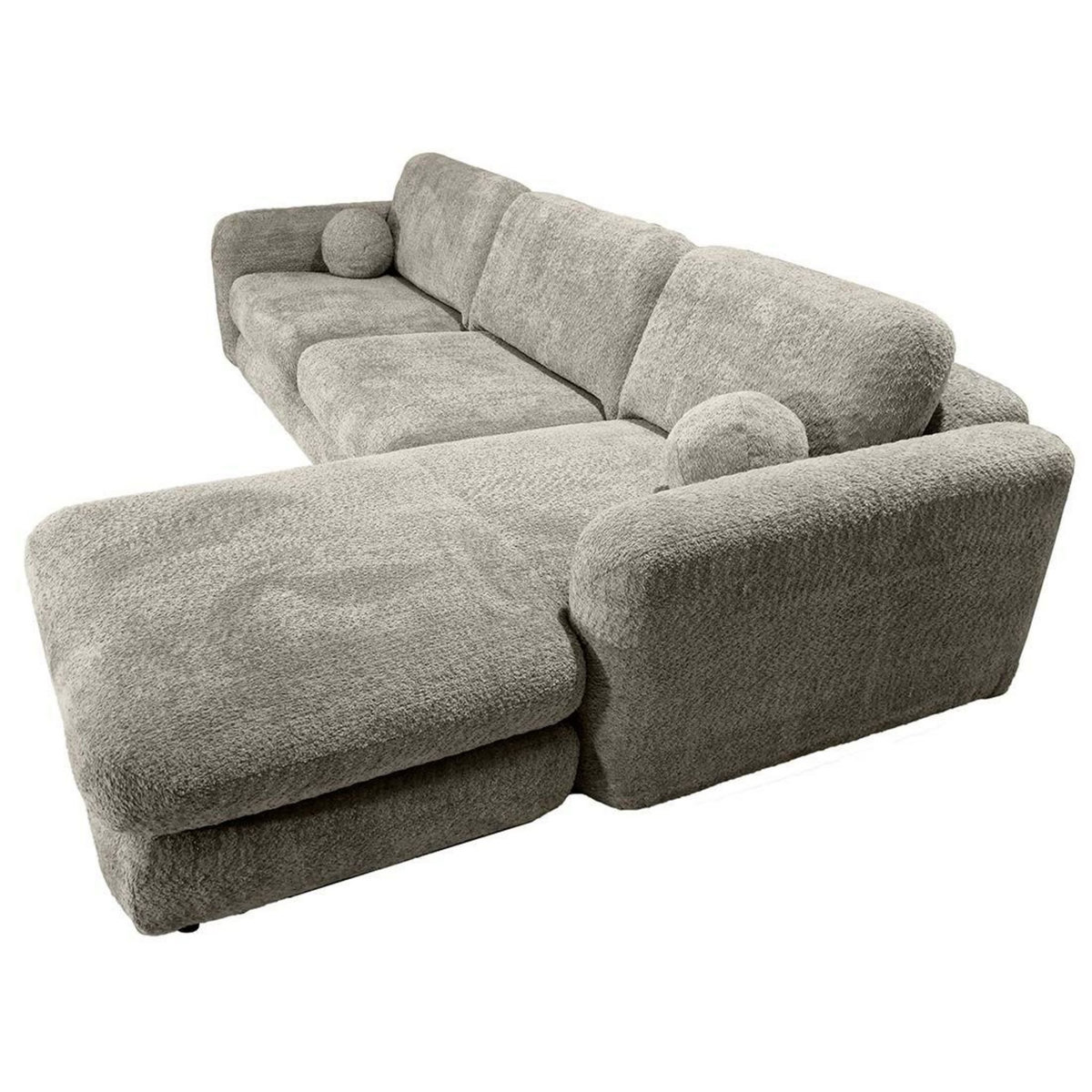 LISA DESIGN Rachel - canapé d'angle droit 4 places en tissu bouclette