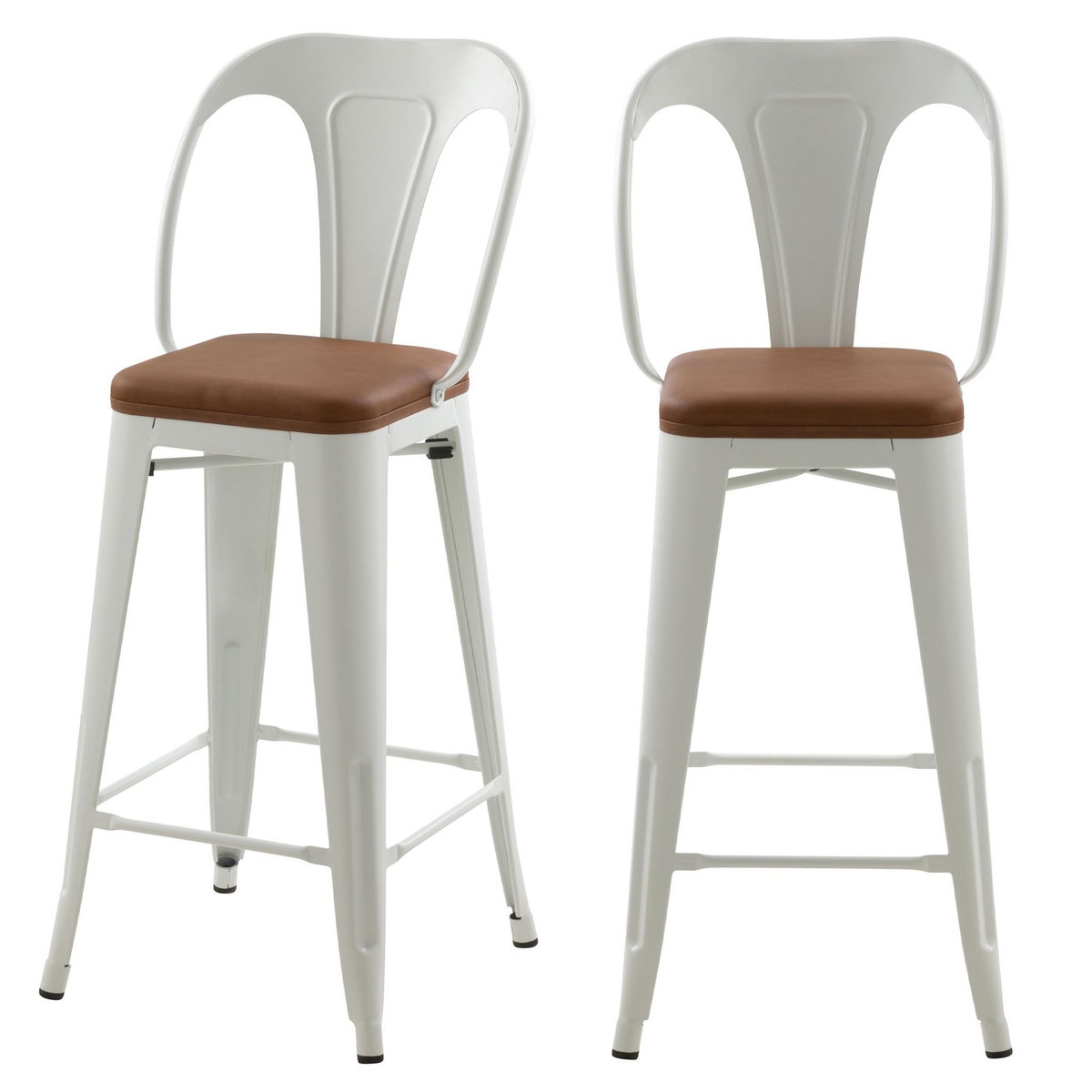 Rendez vous déco Lot de 2 chaises pour îlot central 68 cm noires et marron - Charly
