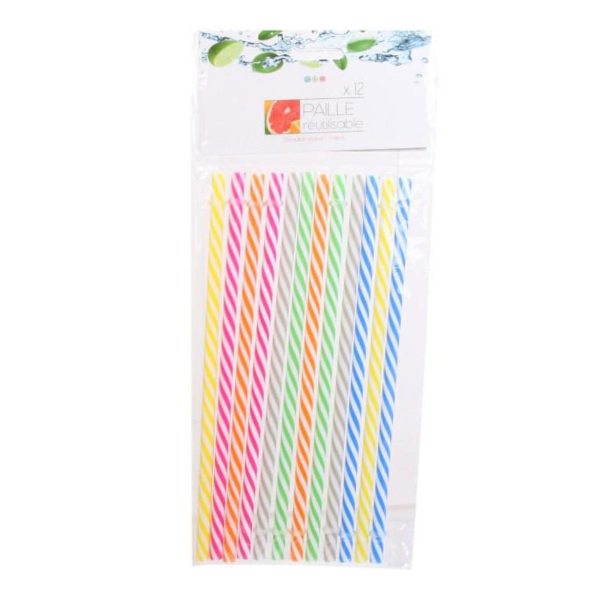 Paris Prix Lot de 12 Pailles Réutilisables  Mason Jar  23cm Multicolore