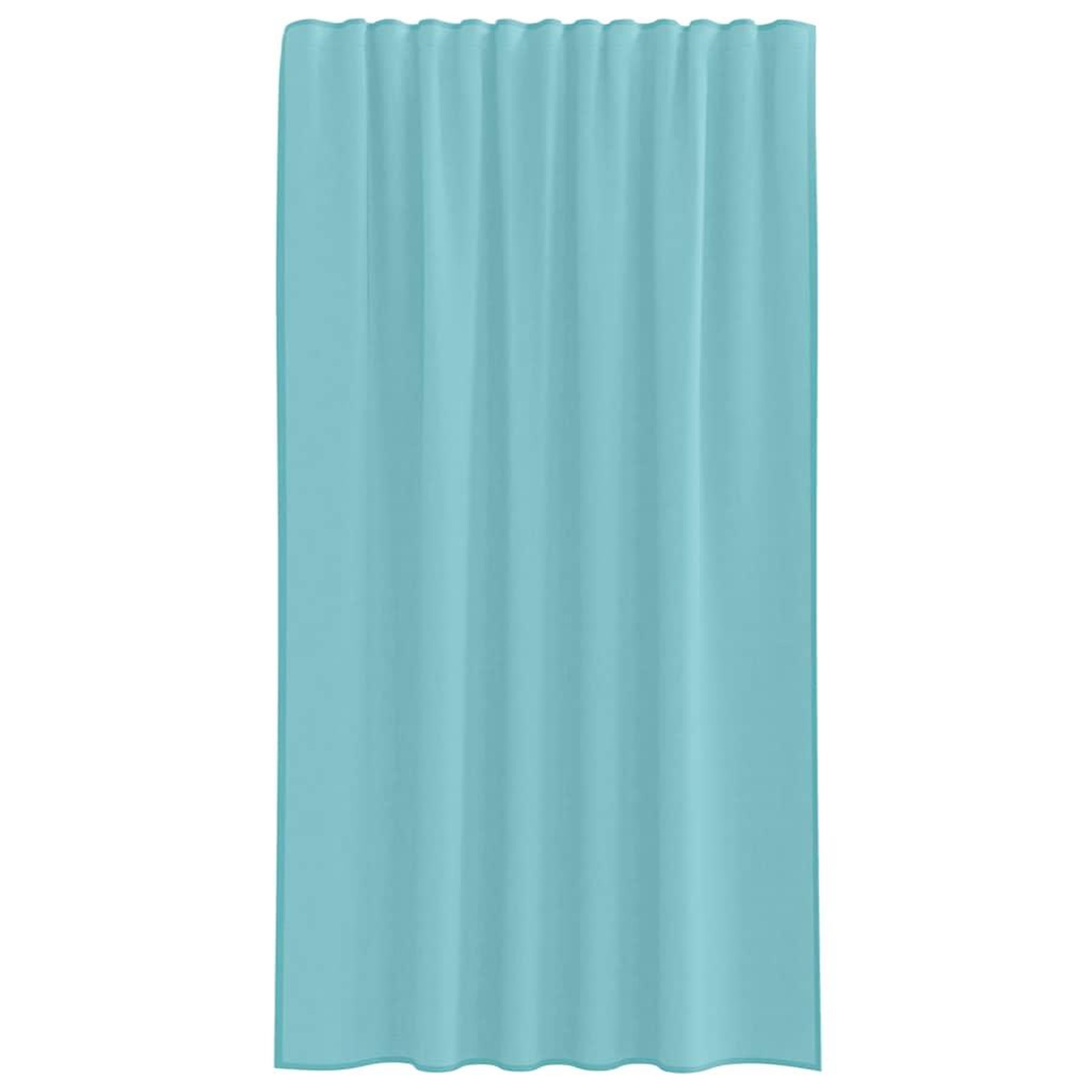 Voir la diapositive 4 : VIDAXL Rideaux en voile avec boucles 2 pcs turquoise 140x175 cm