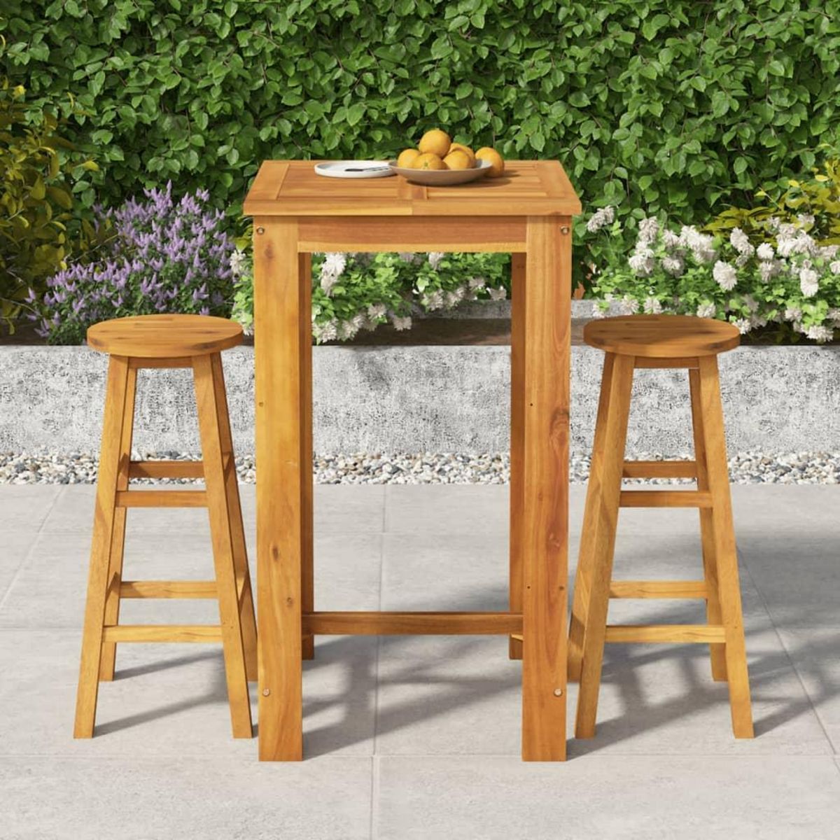 VIDAXL Ensemble de bar de jardin 3 pcs bois d'acacia solide