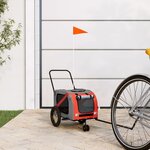 VIDAXL Remorque de velo pour animaux de compagnie orange et noir