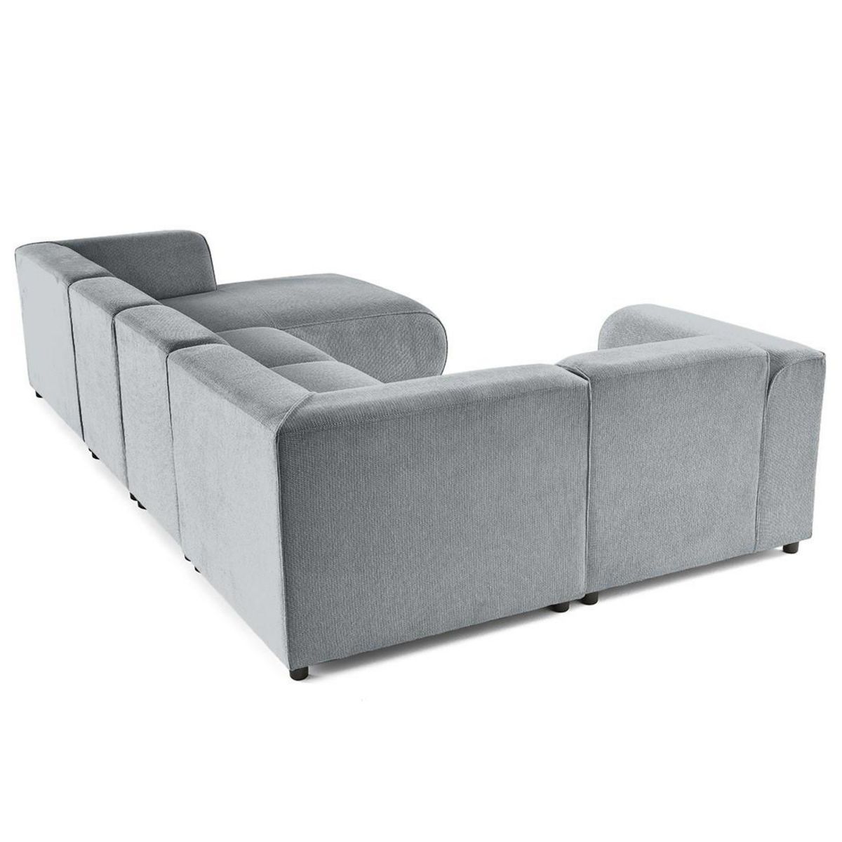 LISA DESIGN Suaro - canapé modulable panoramique d'angle gauche 7 places en tissu texturé