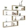 Voir la diapositive 3 : VIDAXL Etageres cube murales 4 pcs chene sonoma bois d'ingenierie