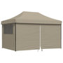 Voir la diapositive 2 : VIDAXL Tente de reception pliable escamotable 4 parois laterales taupe