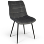 Voir la diapositive 4 : ID MARKET Lot de 4 chaises MADY en velours gris pour salle à manger