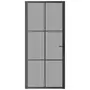 VIDAXL Porte interieure 93x201,5 cm Noir Verre ESG et aluminium