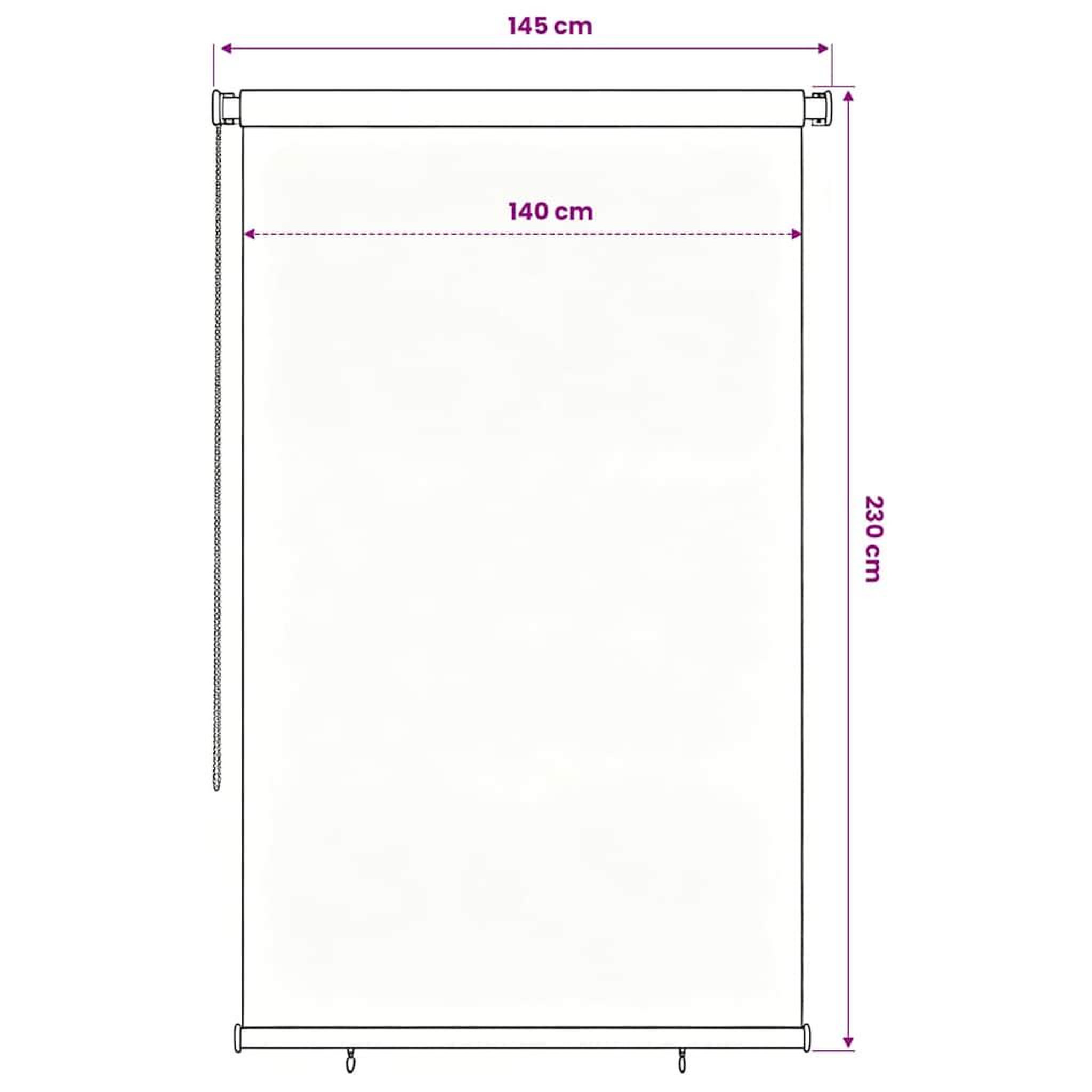 Voir la diapositive 6 : VIDAXL Store roulant d'exterieur 145 (l) x 230 (h) cm bleu hdpe