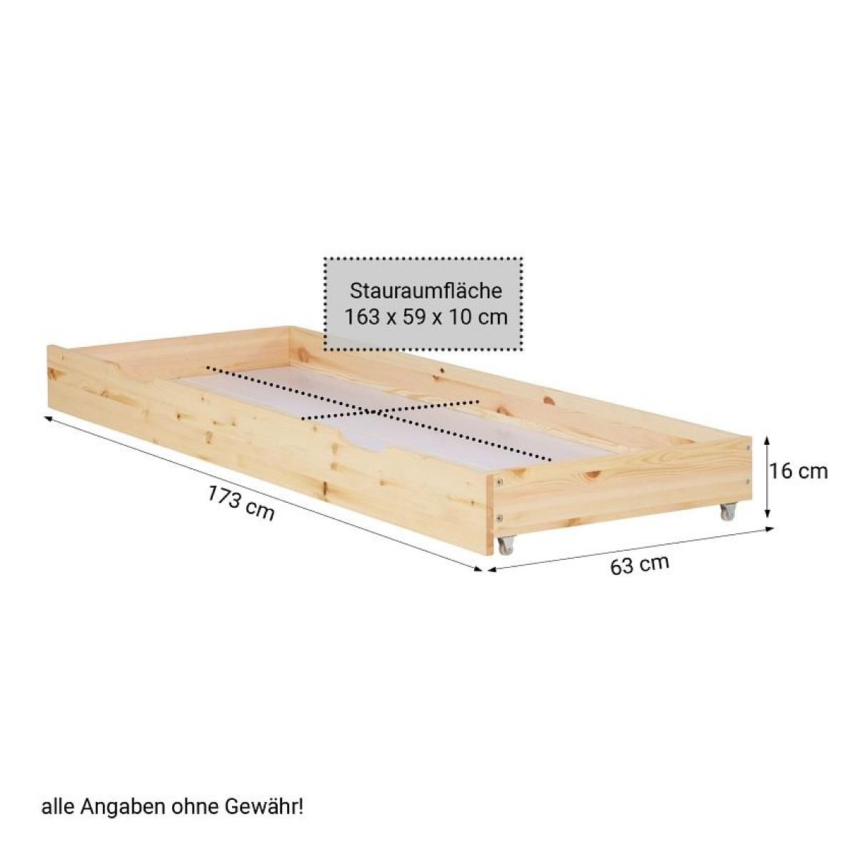 HomeStyle4U Lit simple 90x200 avec tiroir naturel