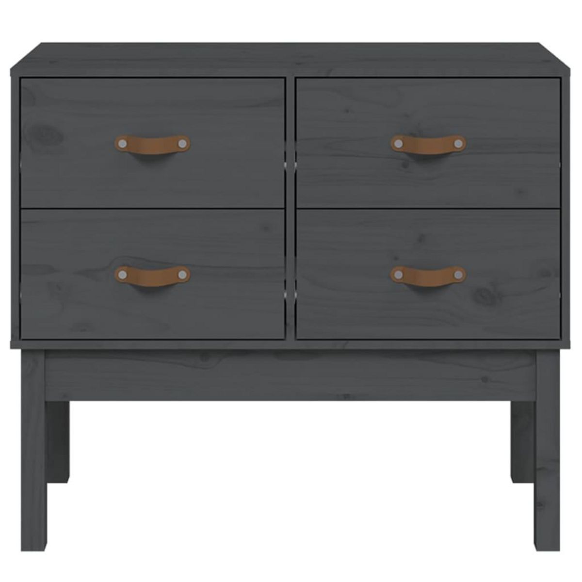 VIDAXL Armoire console Gris 90x40x78 cm Bois de pin solide