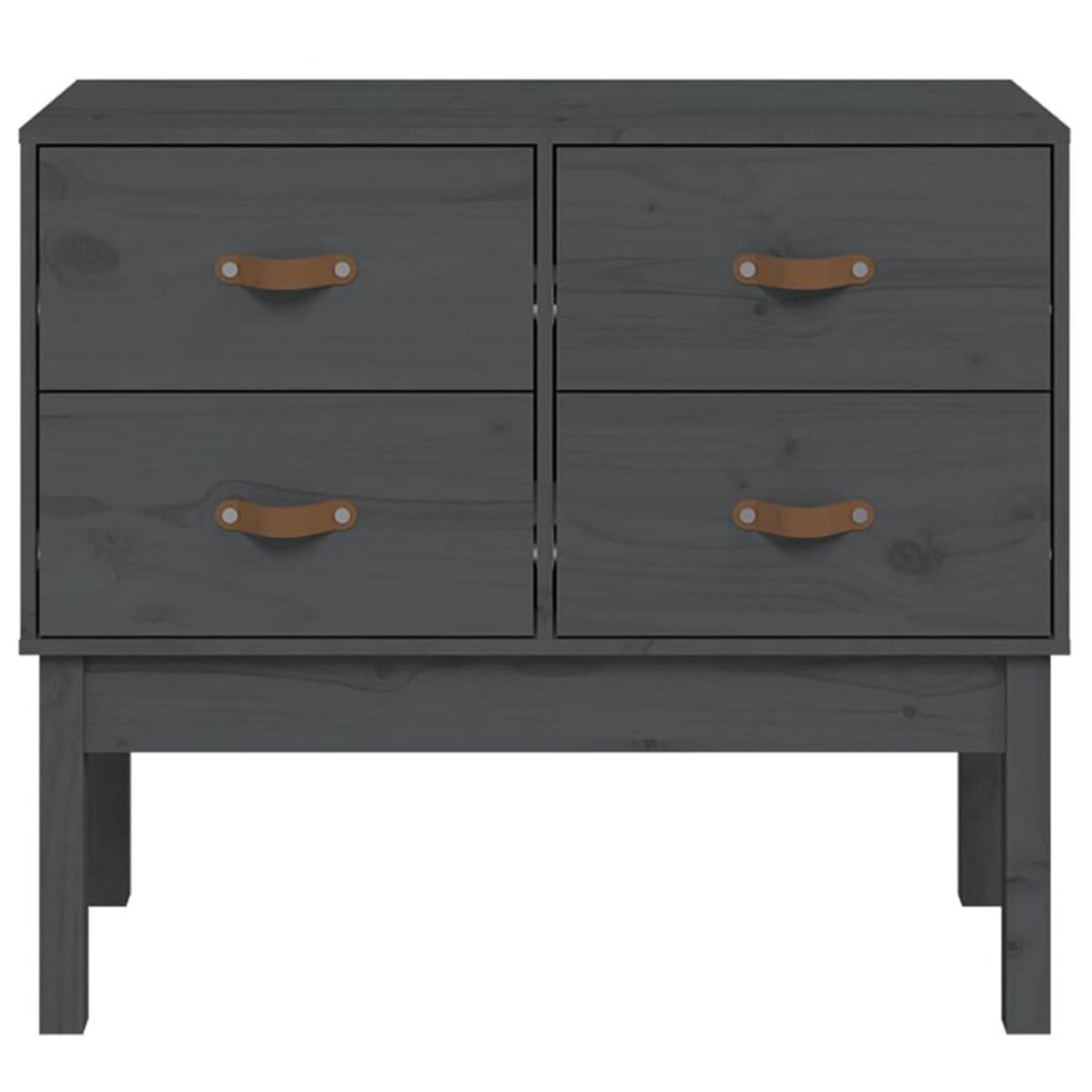 VIDAXL Armoire console Gris 90x40x78 cm Bois de pin solide