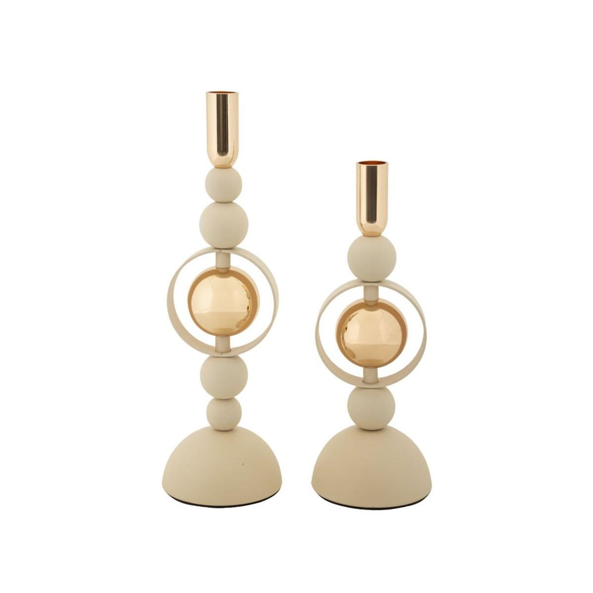 Paris Prix Lot de 2 Chandeliers  Saturn  33cm Crème & Or