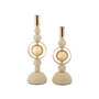 Voir la diapositive 1 : Paris Prix Lot de 2 Chandeliers  Saturn  33cm Crème & Or