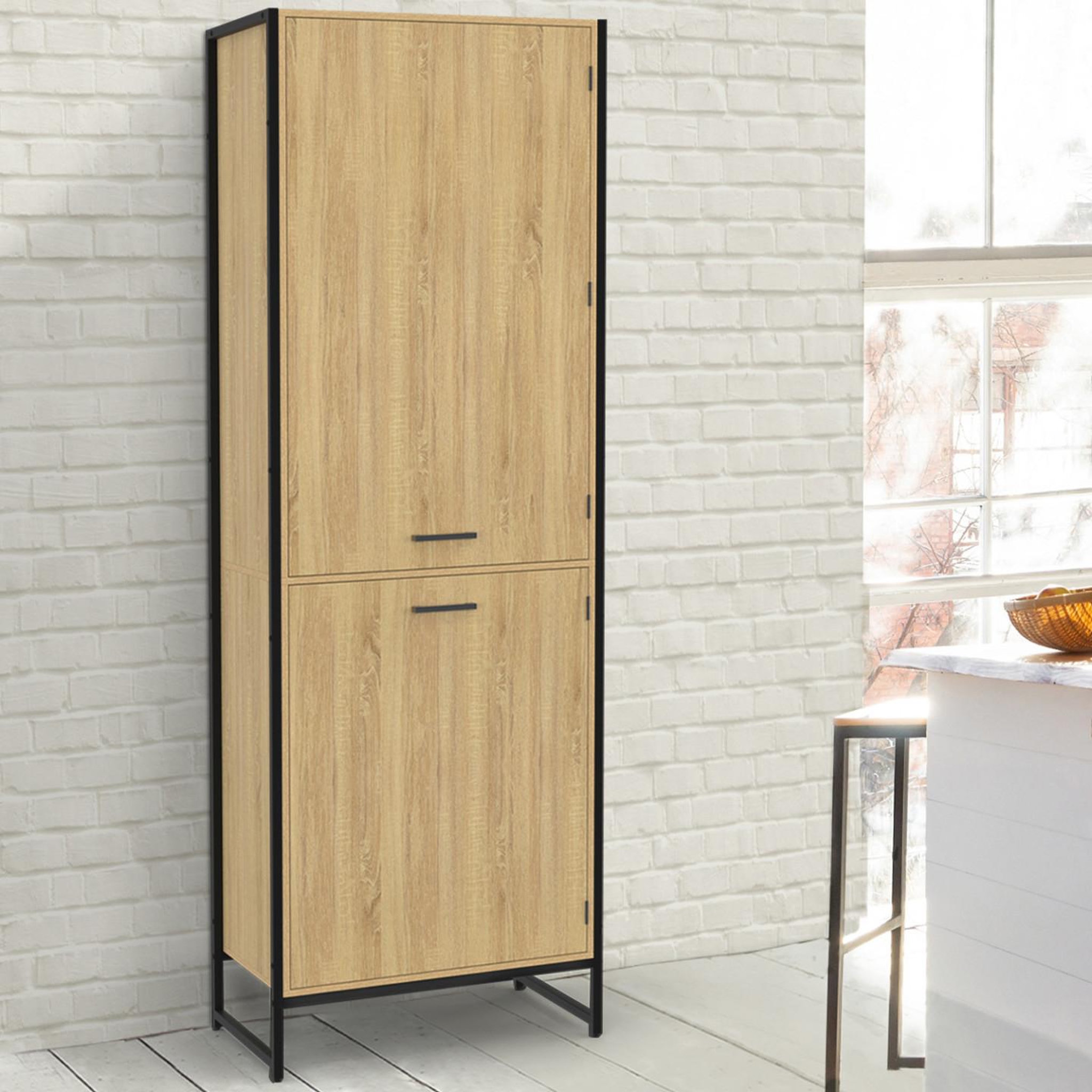 Voir la diapositive 2 : ID MARKET Colonne de cuisine 60 cm detroit 2 portes design industriel