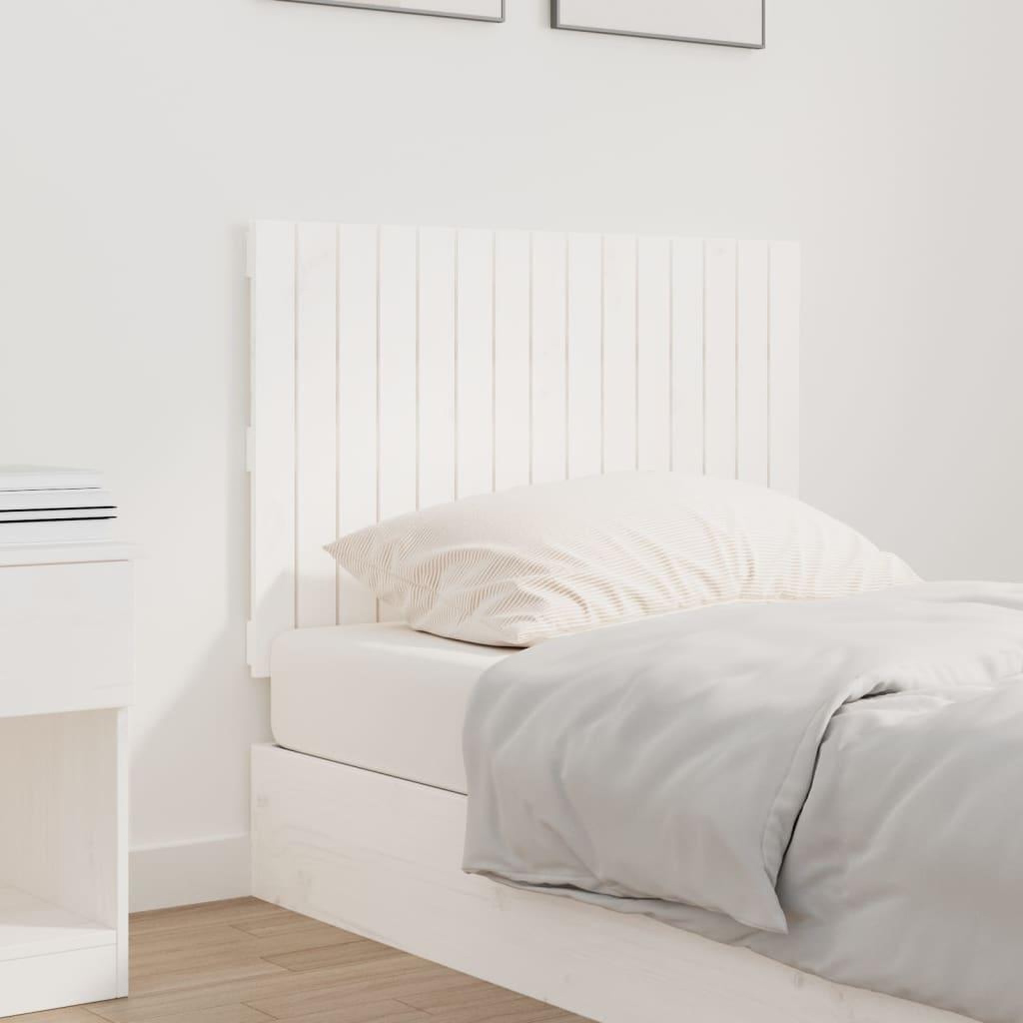 Voir la diapositive 3 : VIDAXL Tete de lit murale Blanc 95,5x3x60 cm Bois massif de pin