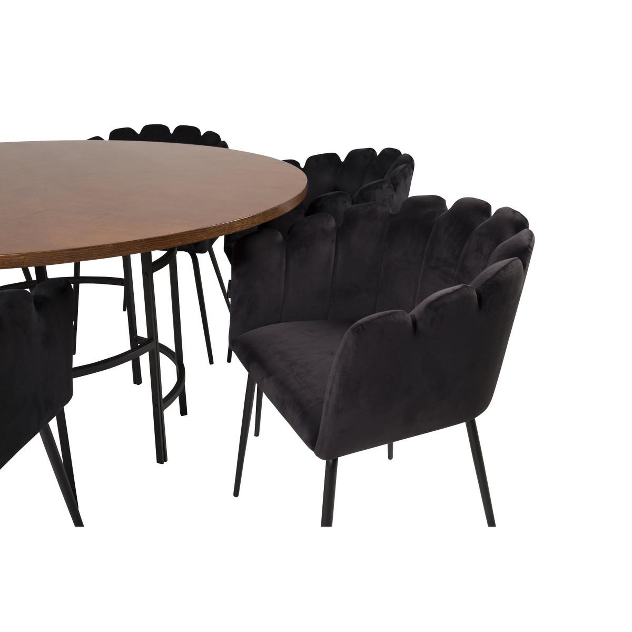 Voir la diapositive 3 : Paris Prix Ensemble table à manger & 6 chaises  copenhagen & limhamn  140cm noir & marron
