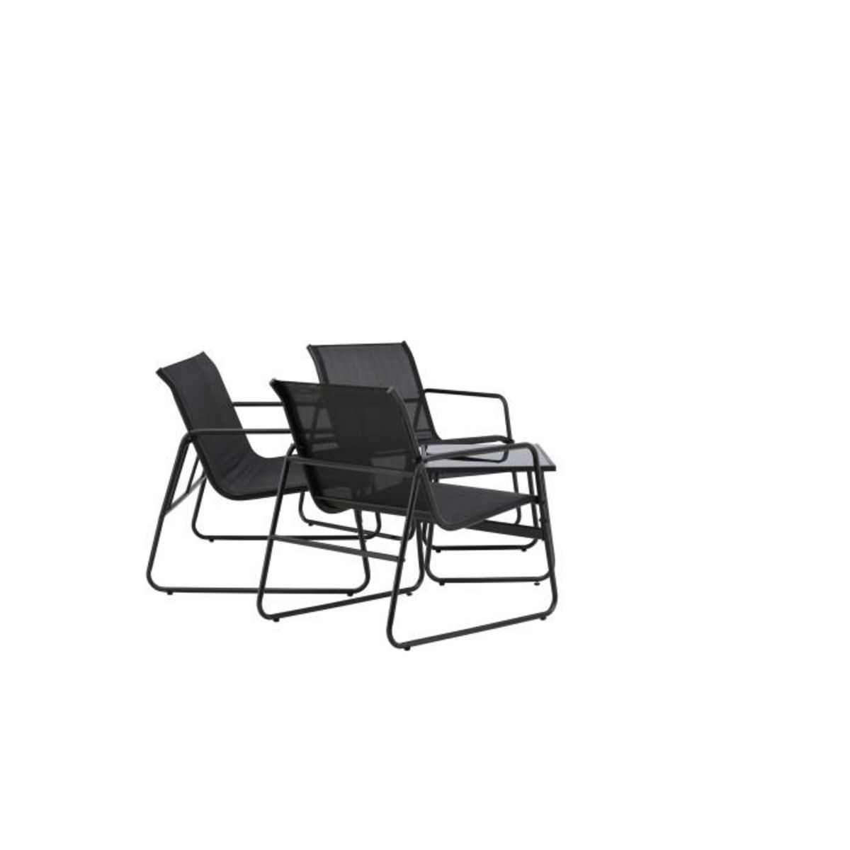 Paris Prix Salon de Jardin 4 Places  Scopello  110cm Noir