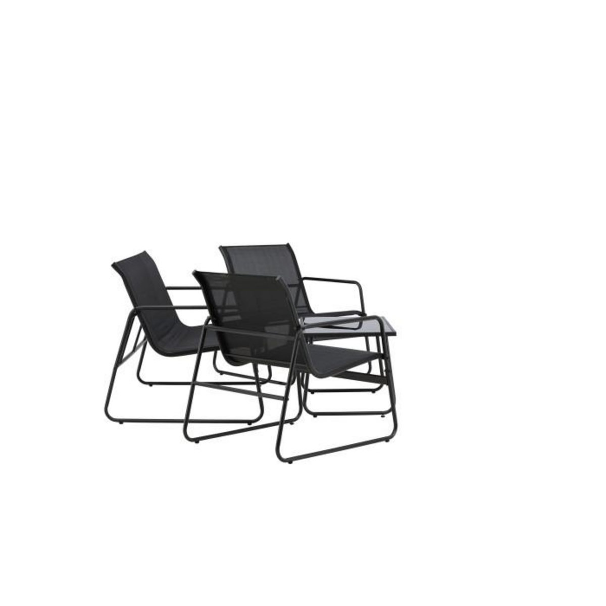 Paris Prix Salon de Jardin 4 Places  Scopello  110cm Noir