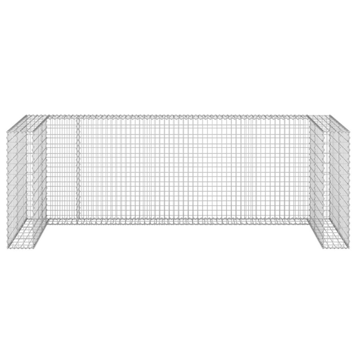 VIDAXL Mur en gabion pour poubelles Acier galvanise 325x100x110 cm