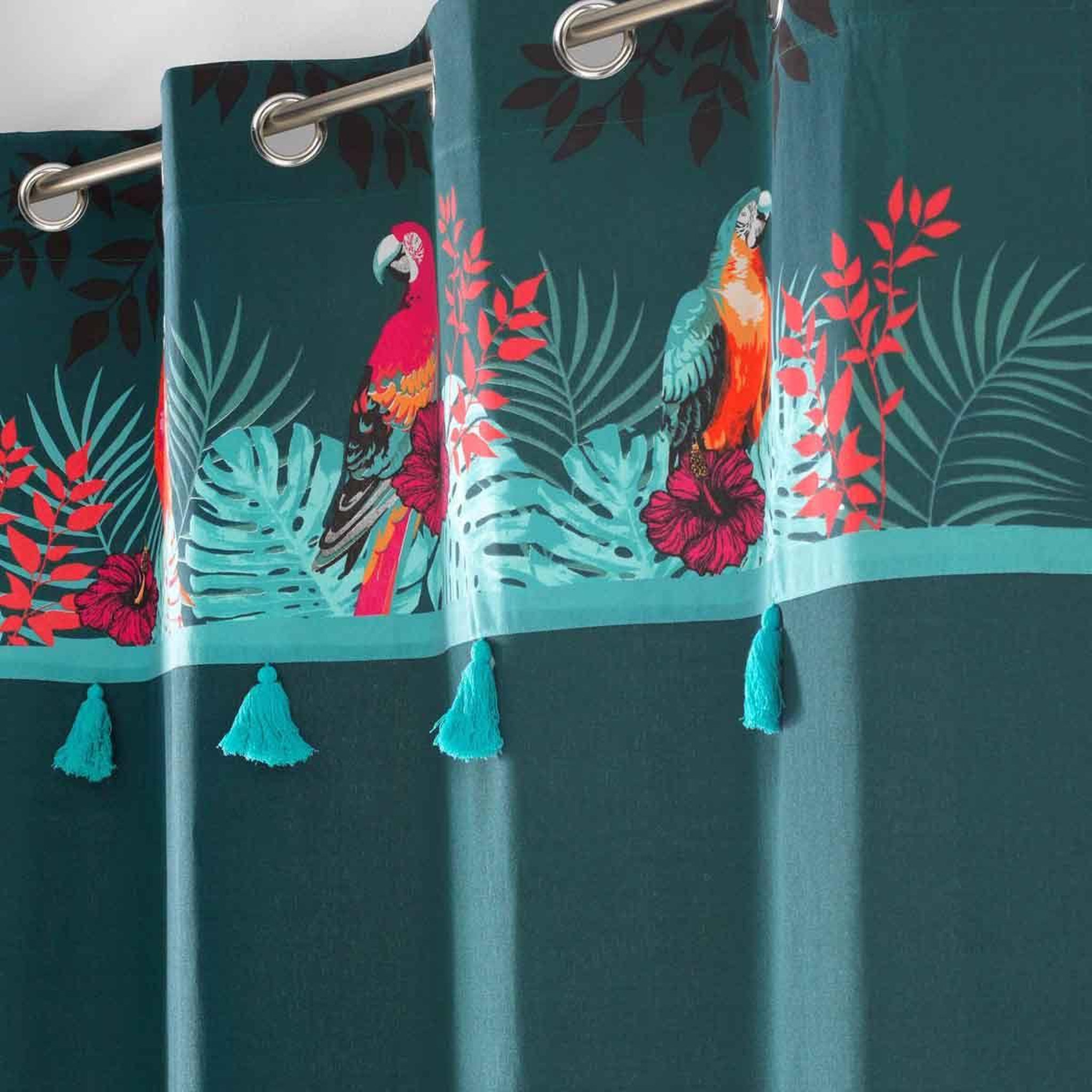 Voir la diapositive 2 : Douceur d'Intérieur Rideau à œillets  caracas  140x240cm bleu