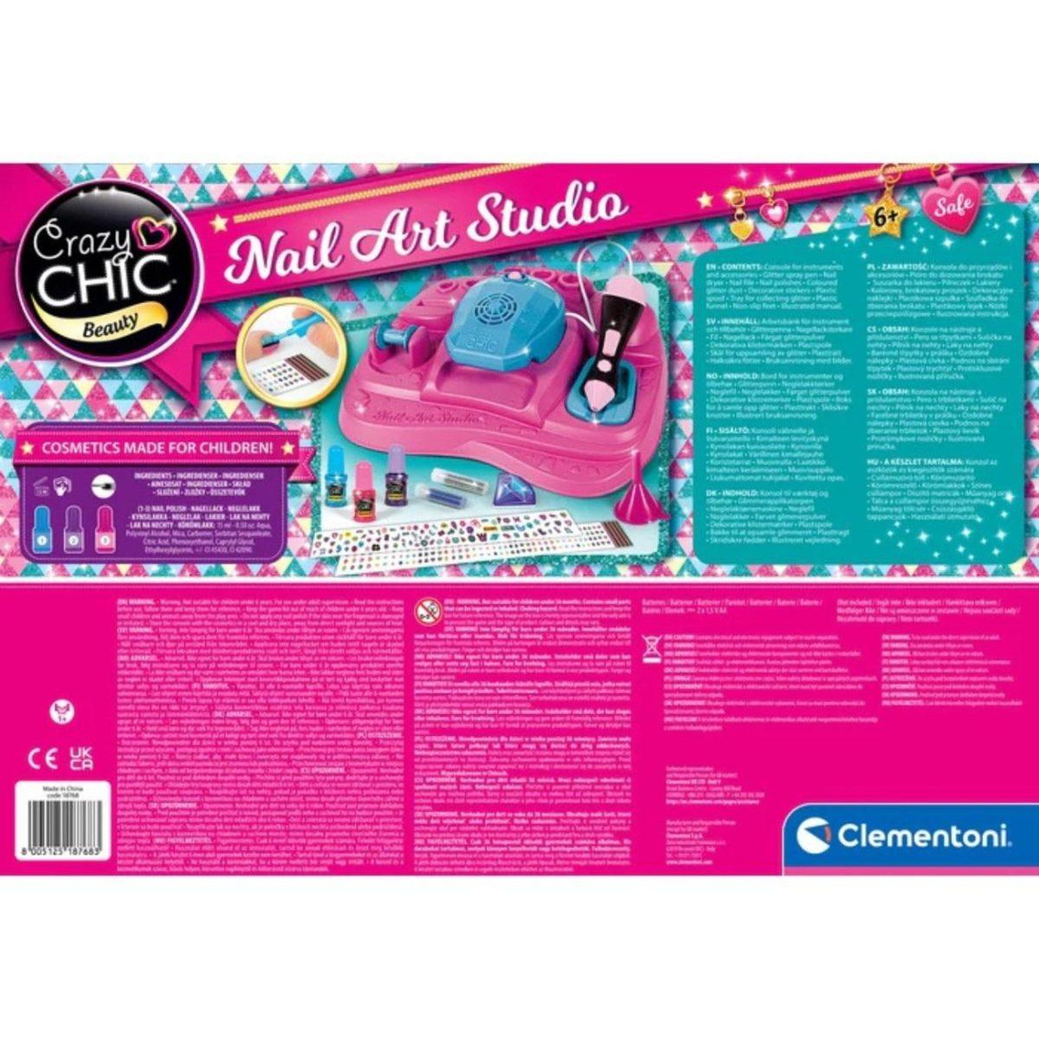 Voir la diapositive 2 : CLEMENTONI Coffret manucure  18768 crazy chic - studio à ongles