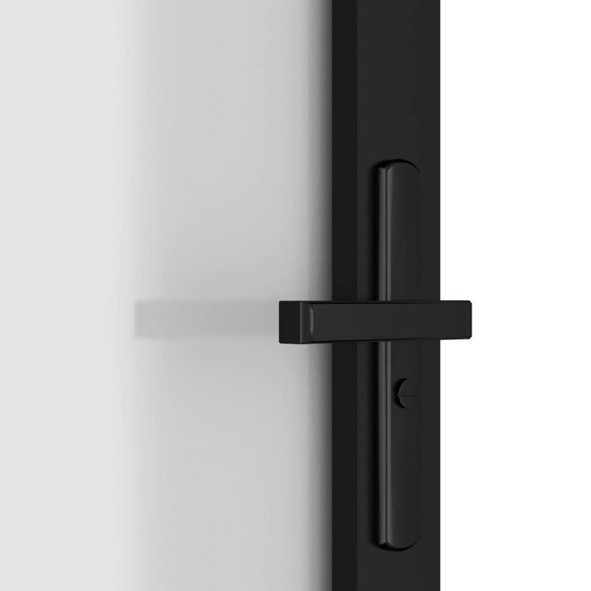 VIDAXL Porte interieure 76x201,5 cm Noir Verre mat et aluminium