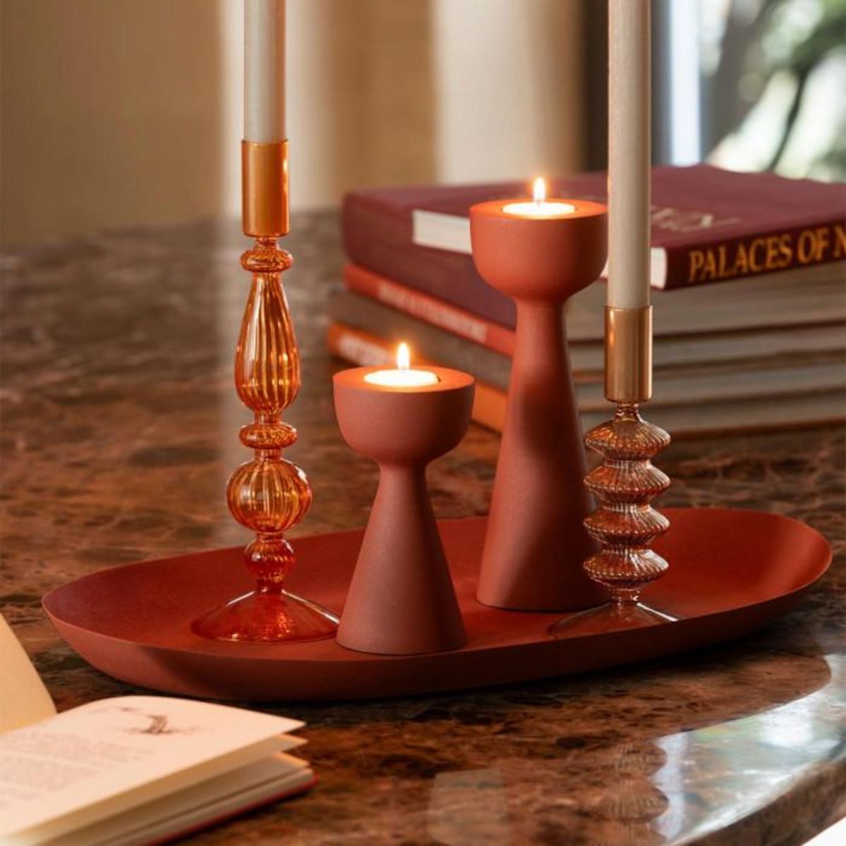 Paris Prix Lot de 2 Plateaux en Métal  Lise  54cm Rouille