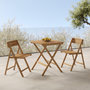 Voir la diapositive 5 : Rendez vous déco Table de jardin pliante carré en bois d'acacia huilé 2 personnes-Siquijor