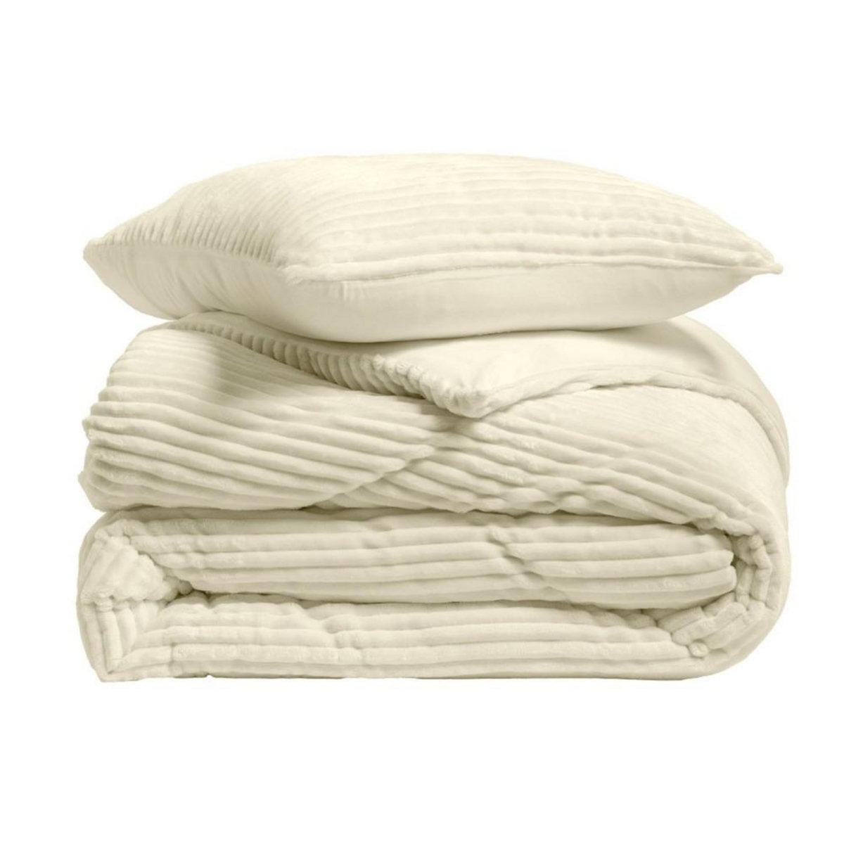 Douceur d'Intérieur Housse de couette 240x220 + 2 taies finition flanelle