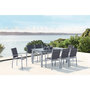 Voir la diapositive 2 : CONCEPT USINE Table de jardin extensible et 8 chaises alu-toile PVC gris AREZZO