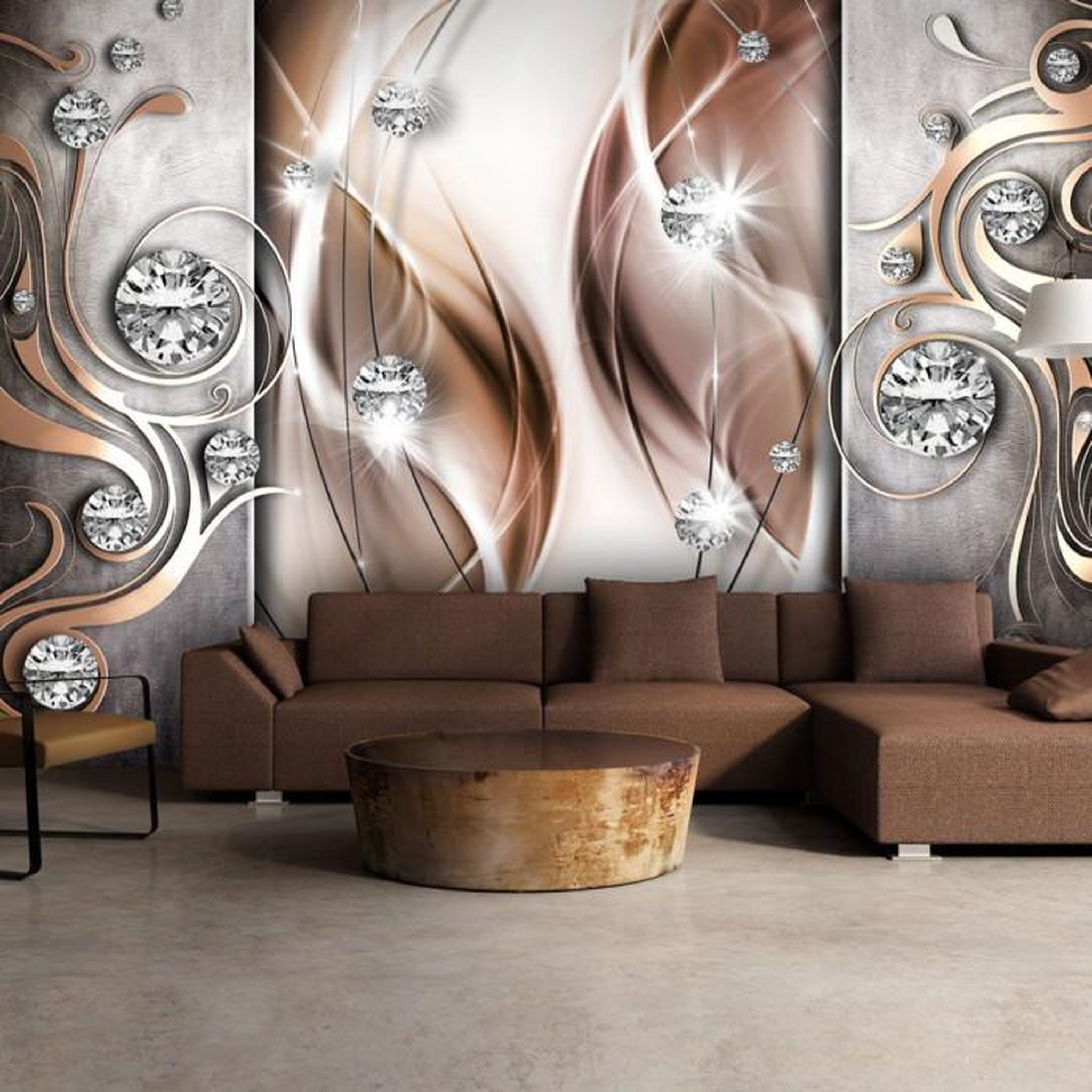 Paris Prix Papier Peint  Brown & Diamonds. Coloris disponibles : Multicolore