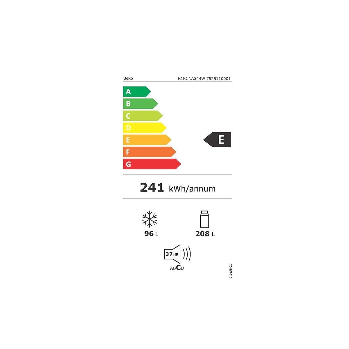 Beko Réfrigérateur combiné 60cm 301l nofrost blanc - B1RCNA344W