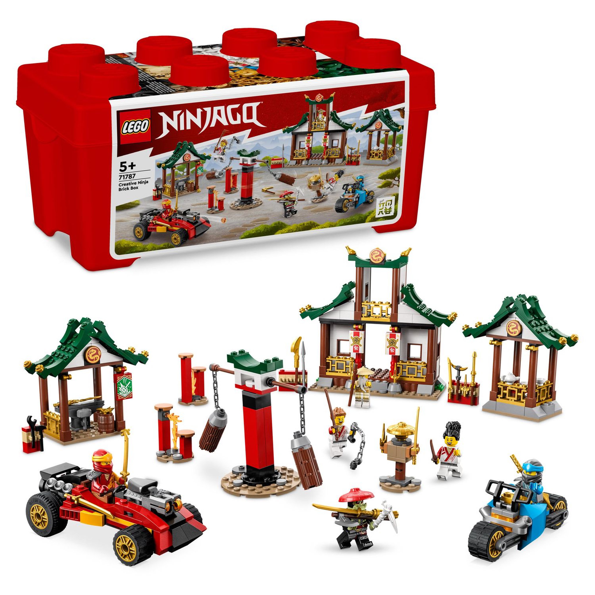 Voir la diapositive 2 : LEGO NINJAGO 71787 La Boîte de Briques Créatives Ninja, pour Construire un Parcours d'Obstacles, une Voiture Ninja, une Moto et 6 Minifigurines