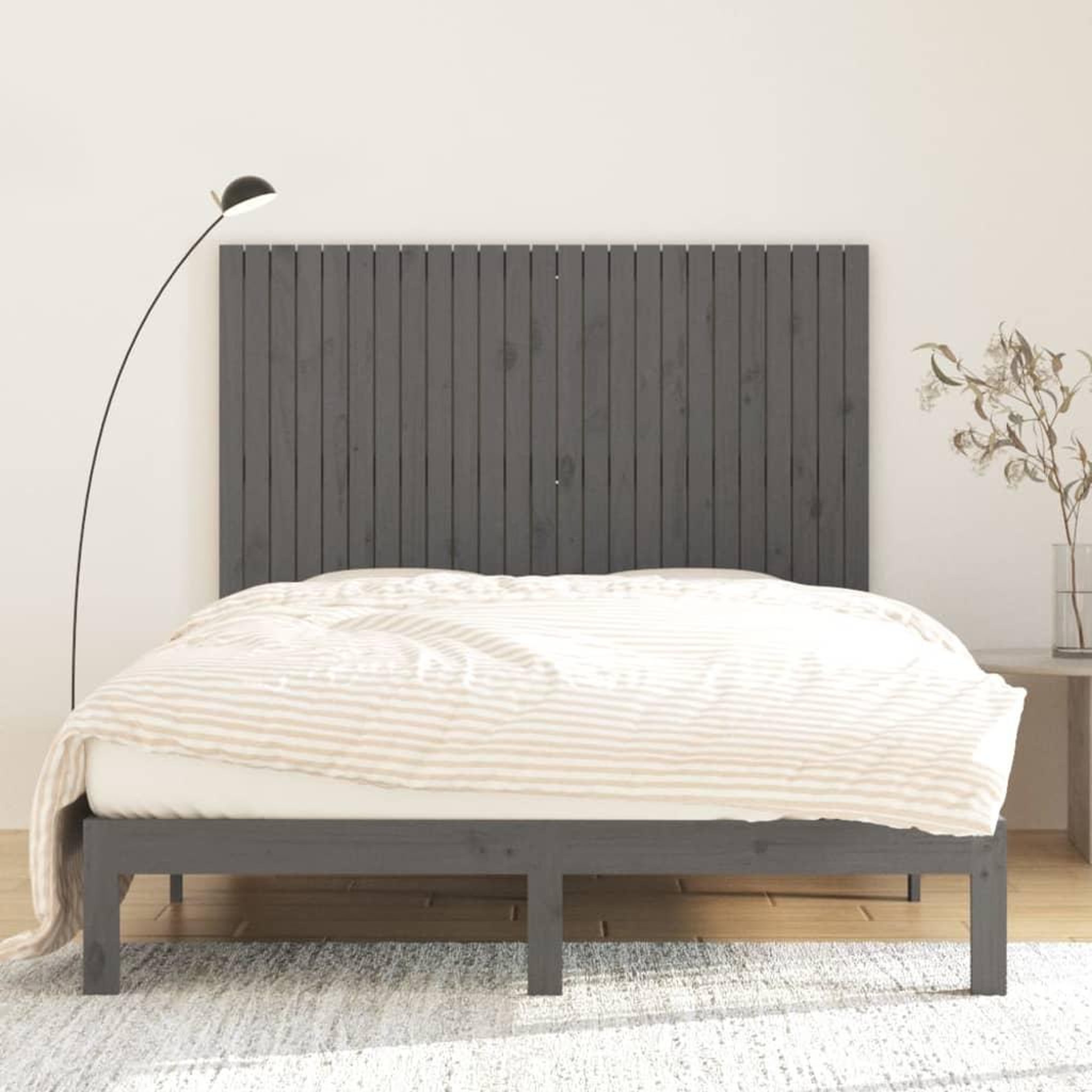 Voir la diapositive 3 : VIDAXL Tete de lit murale Gris 159,5x3x110 cm Bois massif de pin