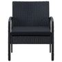 Voir la diapositive 3 : VIDAXL Chaise de jardin avec coussin Resine tressee Noir