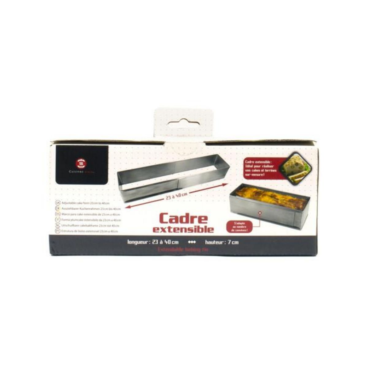 Paris Prix Moule à Cake Inox  Extensible  23-40cm Argent