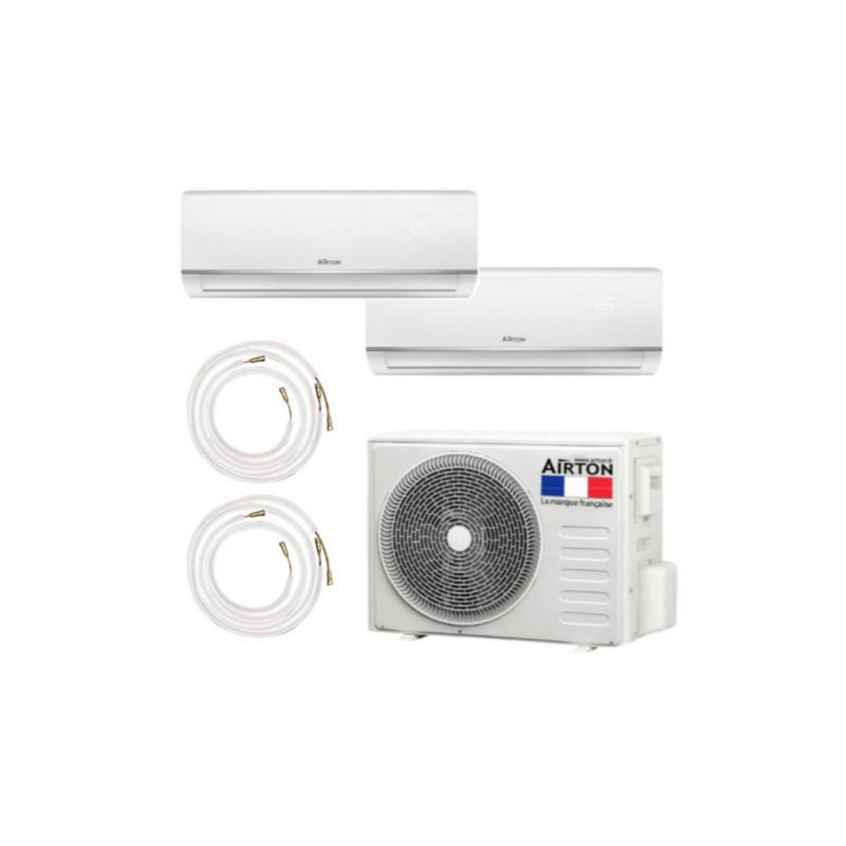  Pack Climatiseur reversible bi-split AIRTON - A Poser Soi-meme - 2500W - 2500W - Readyclim 2x6M